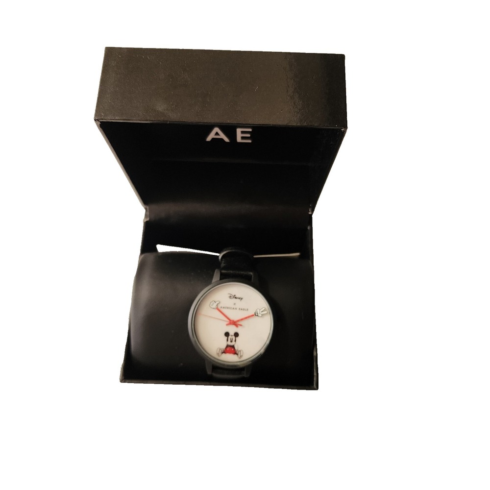 Disney X American Eagle Mickey Watch Leather Black New